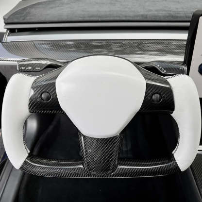 TESEVO Yoke Steering Wheel Mods for Model 3 / Y Plaid 【Style 9】-TESEVO