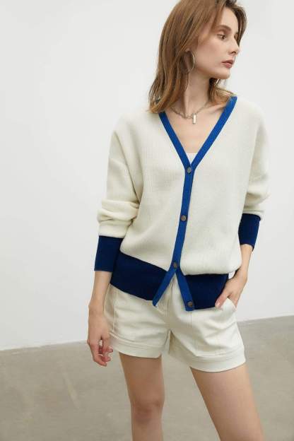 Dana Ivory Contrast Cardigan