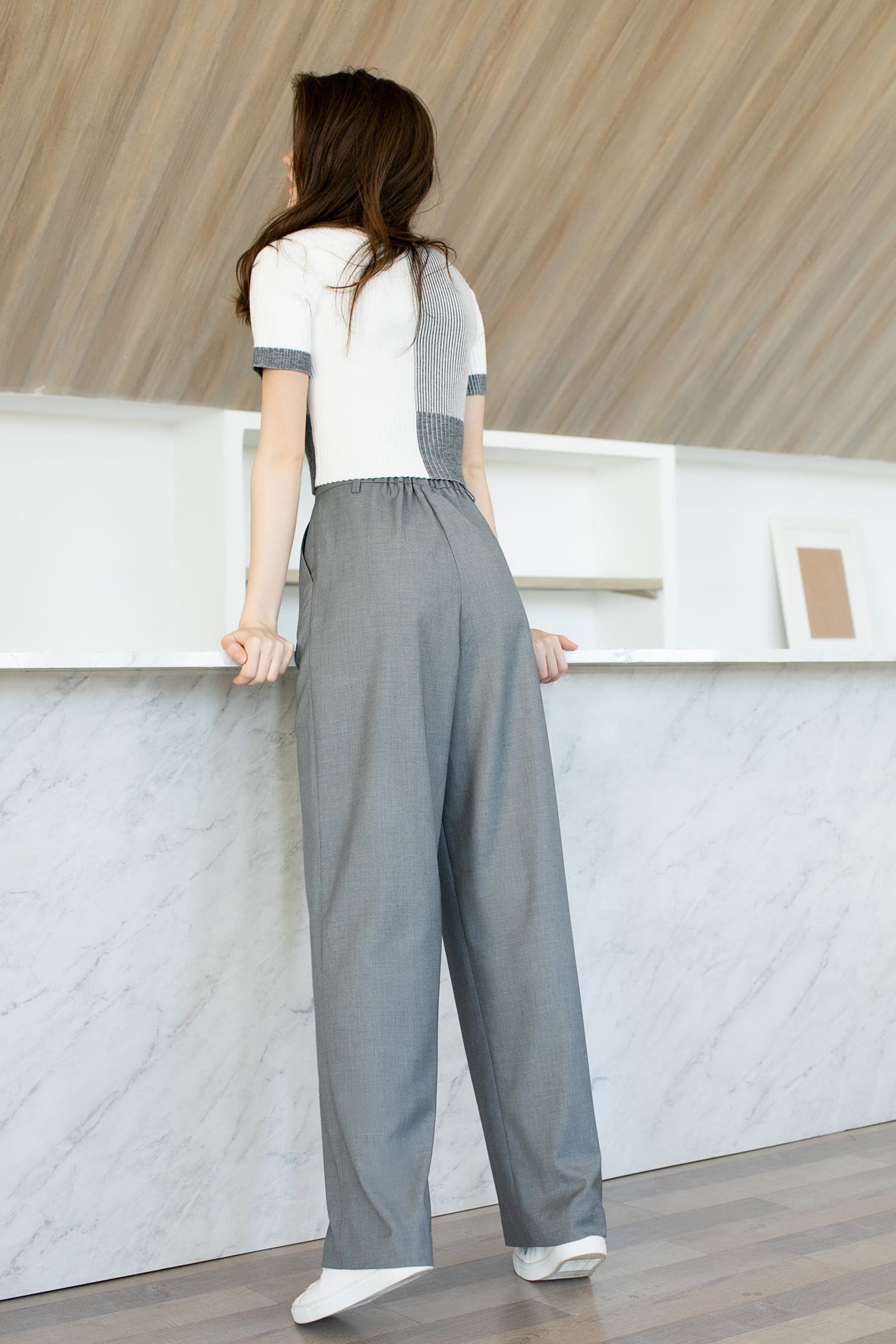 Business Essential Grey Wide Slacks