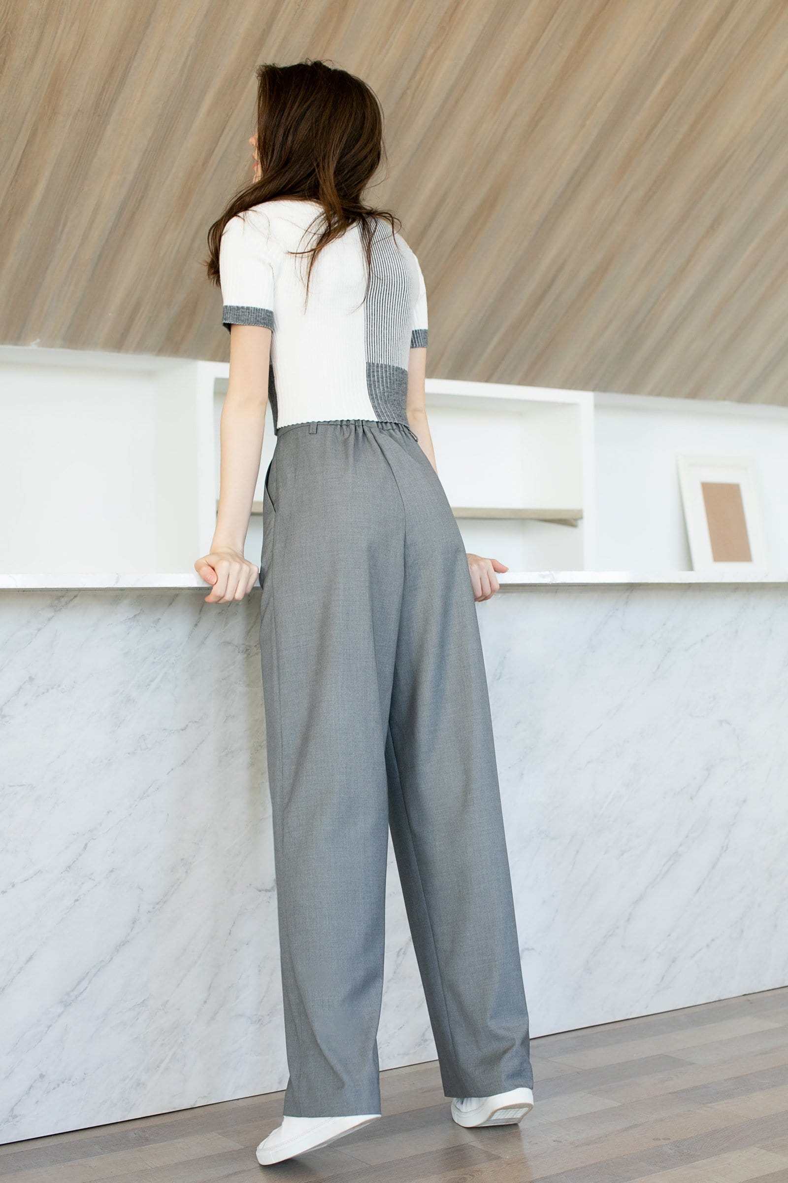 Business Essential Grey Wide Slacks