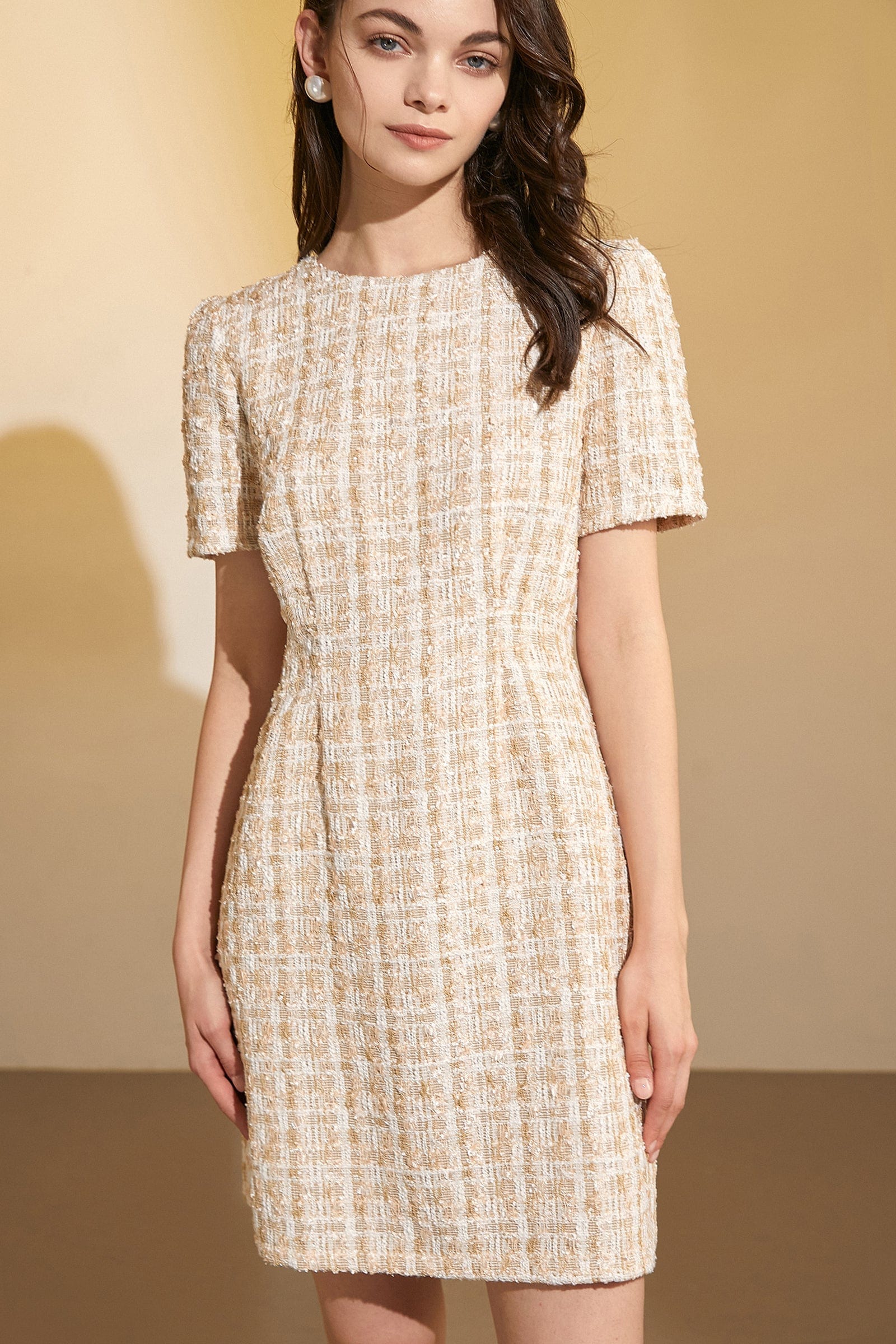 Begia Short Sleeve Crew Neck Mini Dress