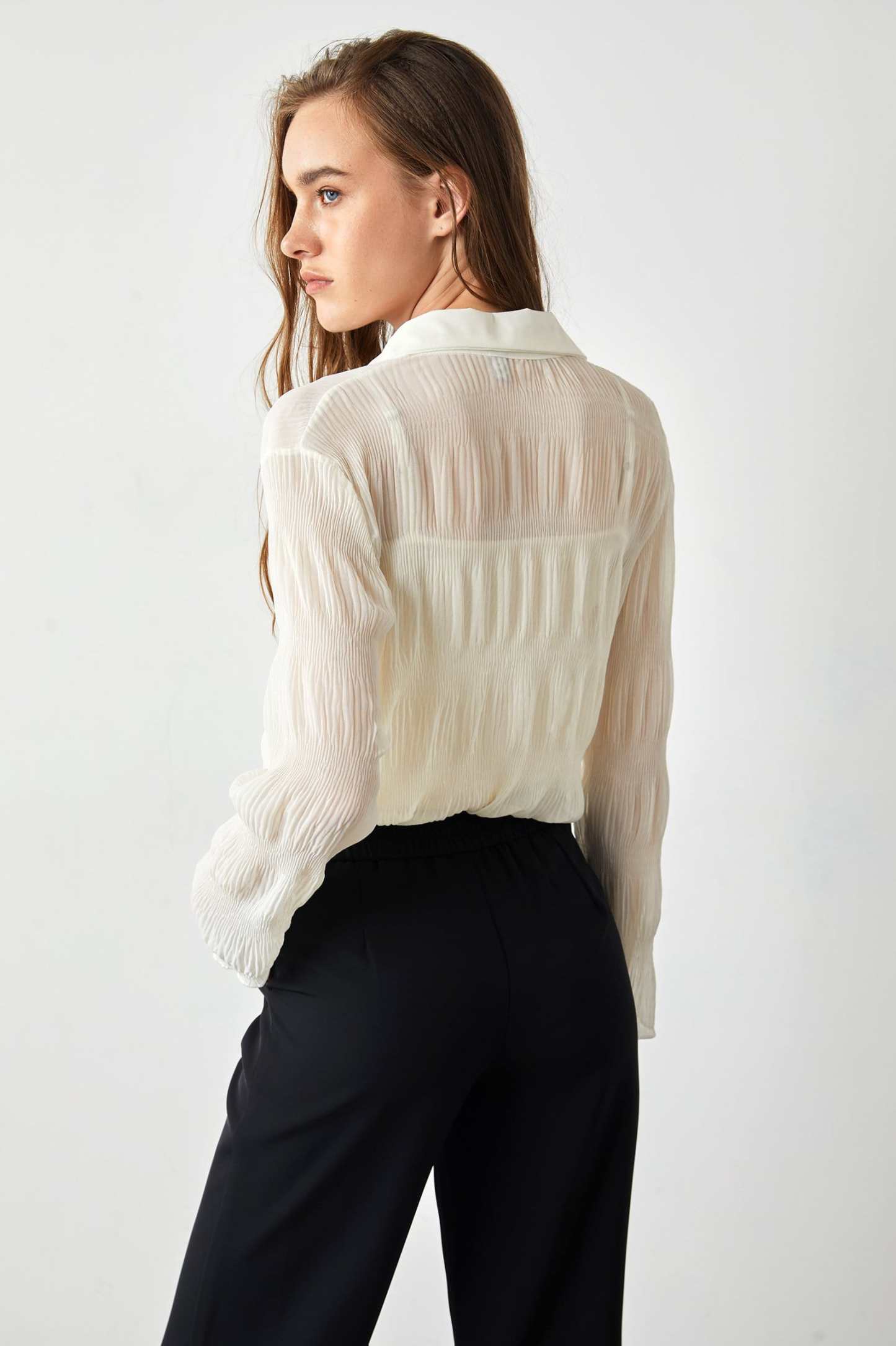 Aaliyah Wheat V-Neck Shirt