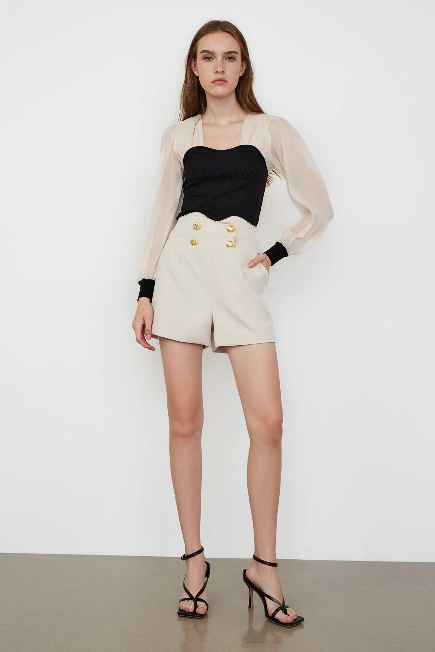 Nechama Beige Nautical Short Pants