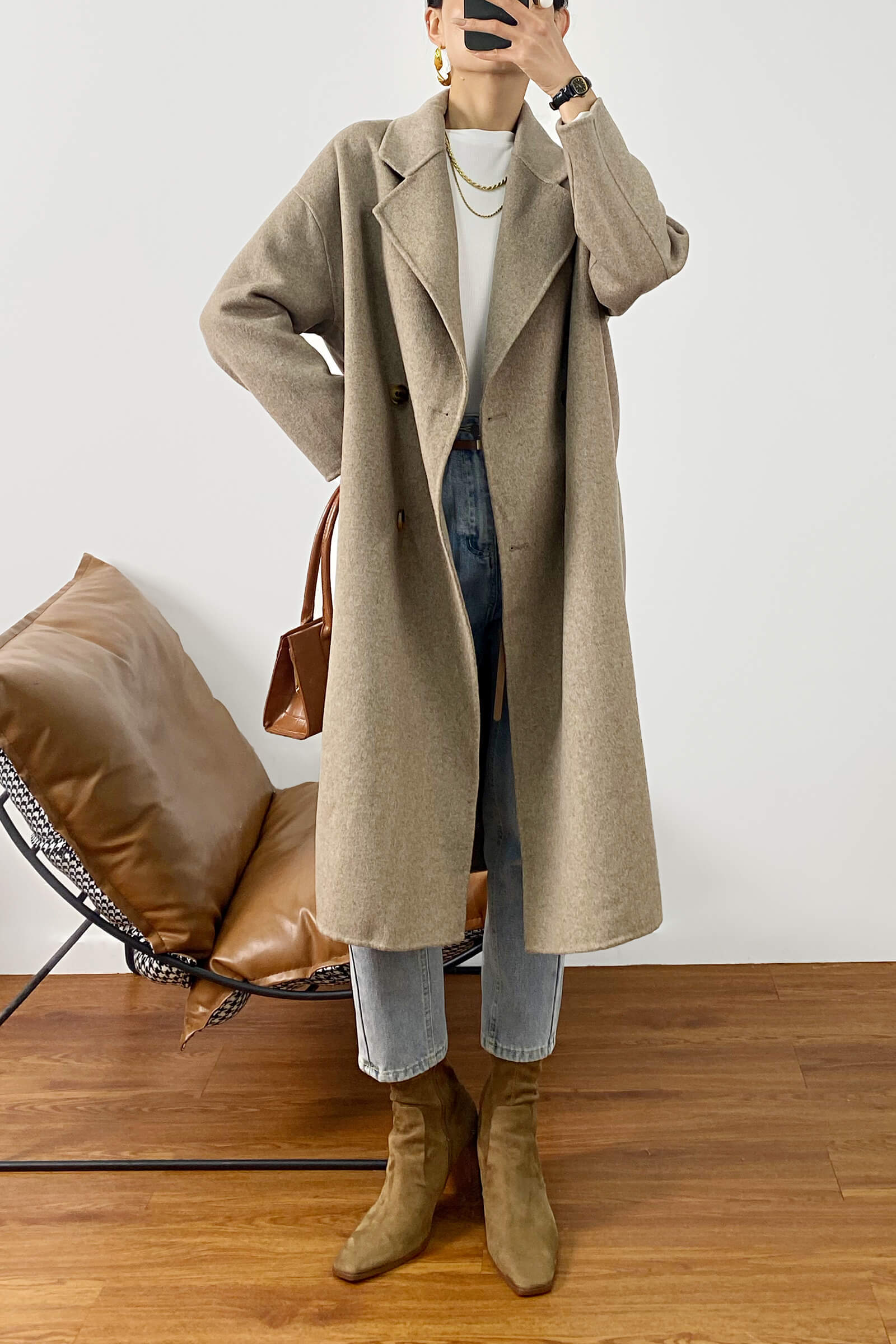 Carmelita Light Premium Wool Gray Oversized Coat