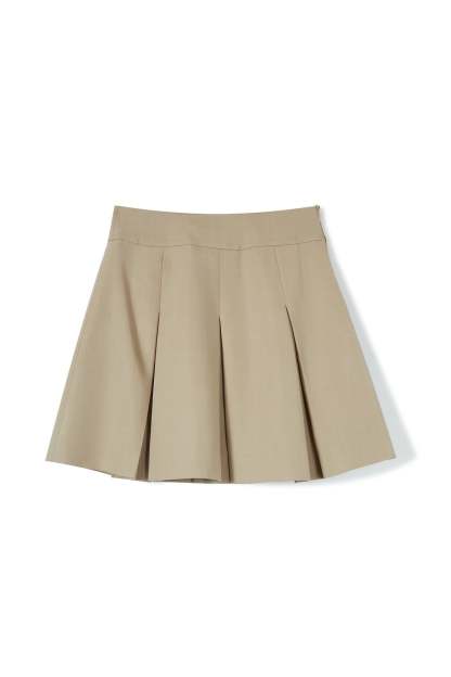 Khaki Fold Mini Skirt