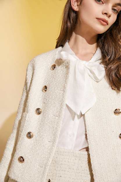 Ivory Double-Breasted Jacket