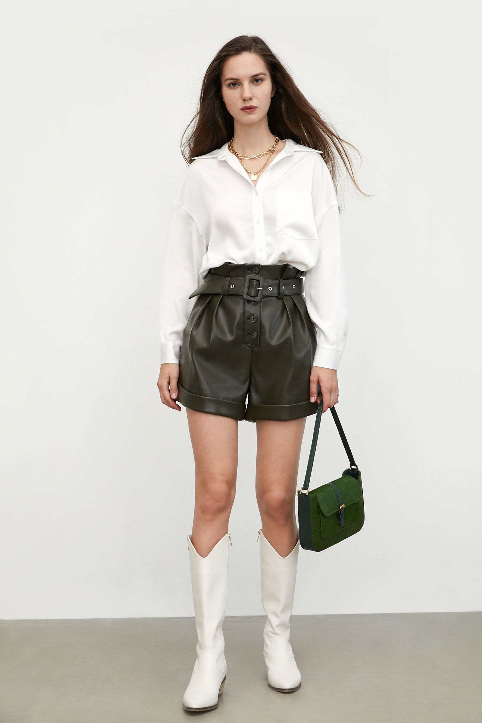 Silky White Button-Up Blouse