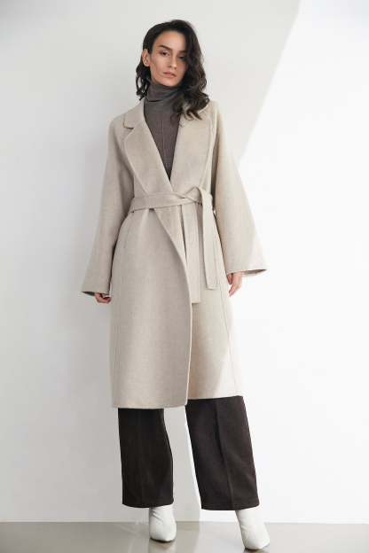 Araminta Linen 100% Wool Single-Breasted Coat