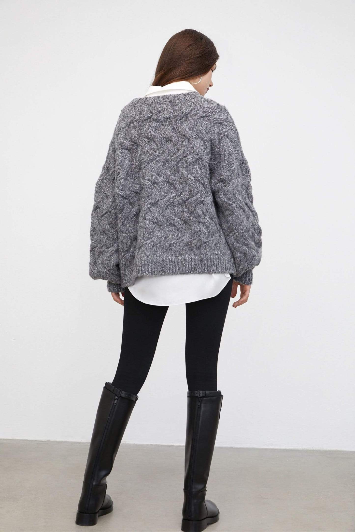 Maeve Charcoal Chunky Sweater