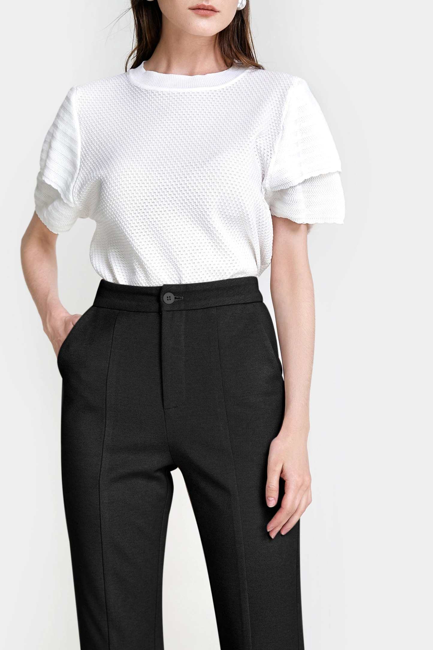 Ebrill Black Straight Leg Pants
