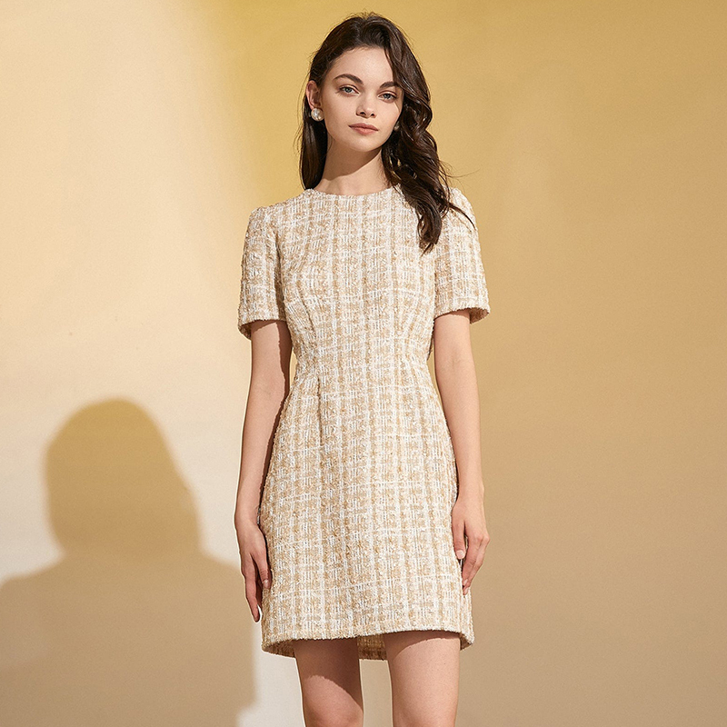 Begia Short Sleeve Crew Neck Mini Dress