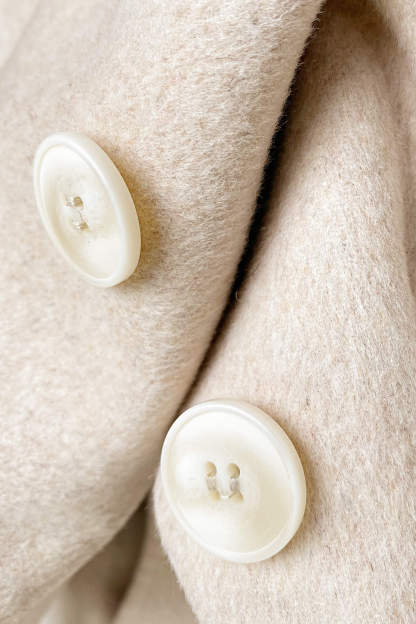 Gainsboro Premium Wool Double-Breasted Collared Longline Coat