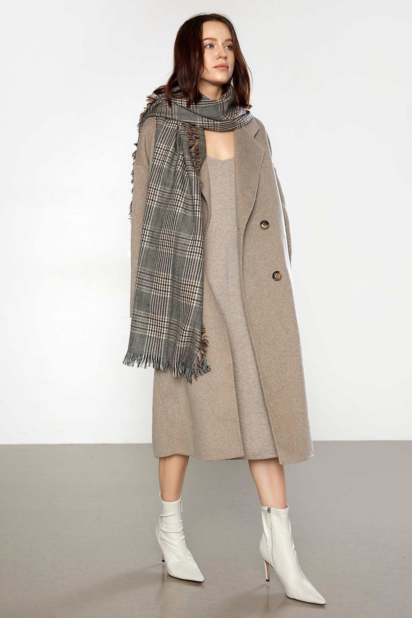 Carmelita Light Premium Wool Gray Oversized Coat