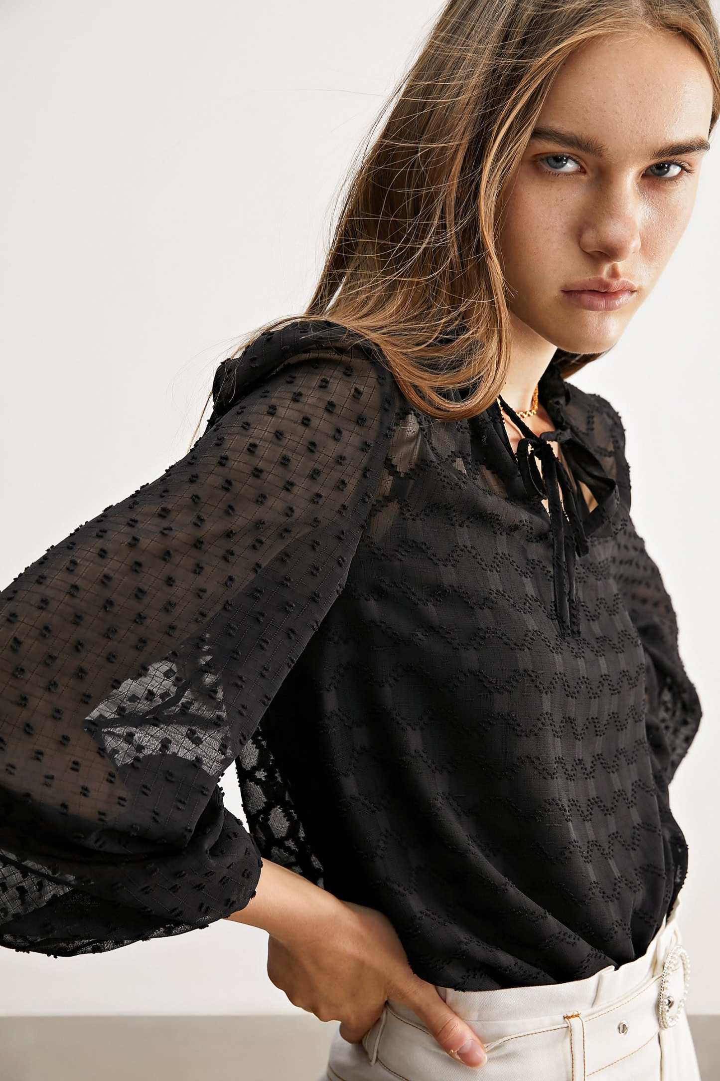 Black Check Mate Blouse