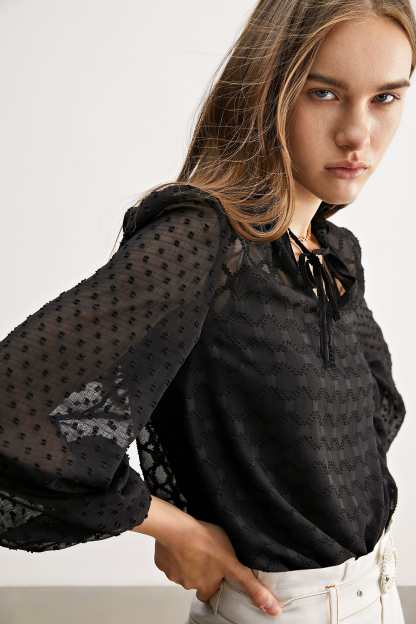Black Check Mate Blouse