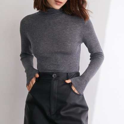 Sven Grey Premium Wool Turtleneck Sweater