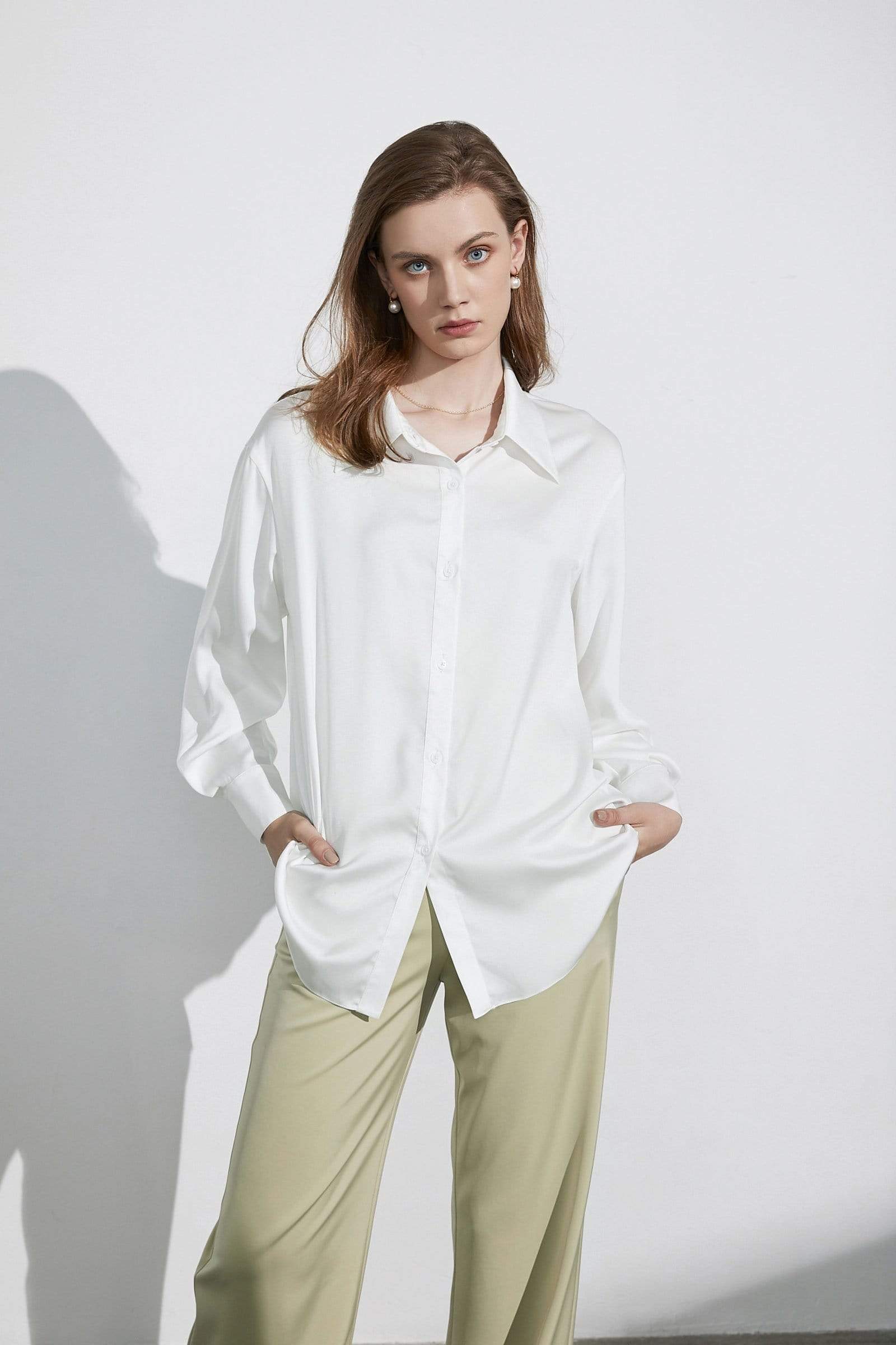 Business Essential Ivory Silky Blouse