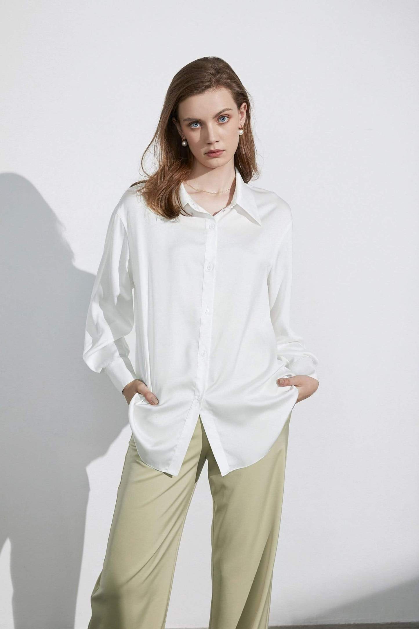 Business Essential Ivory Silky Blouse
