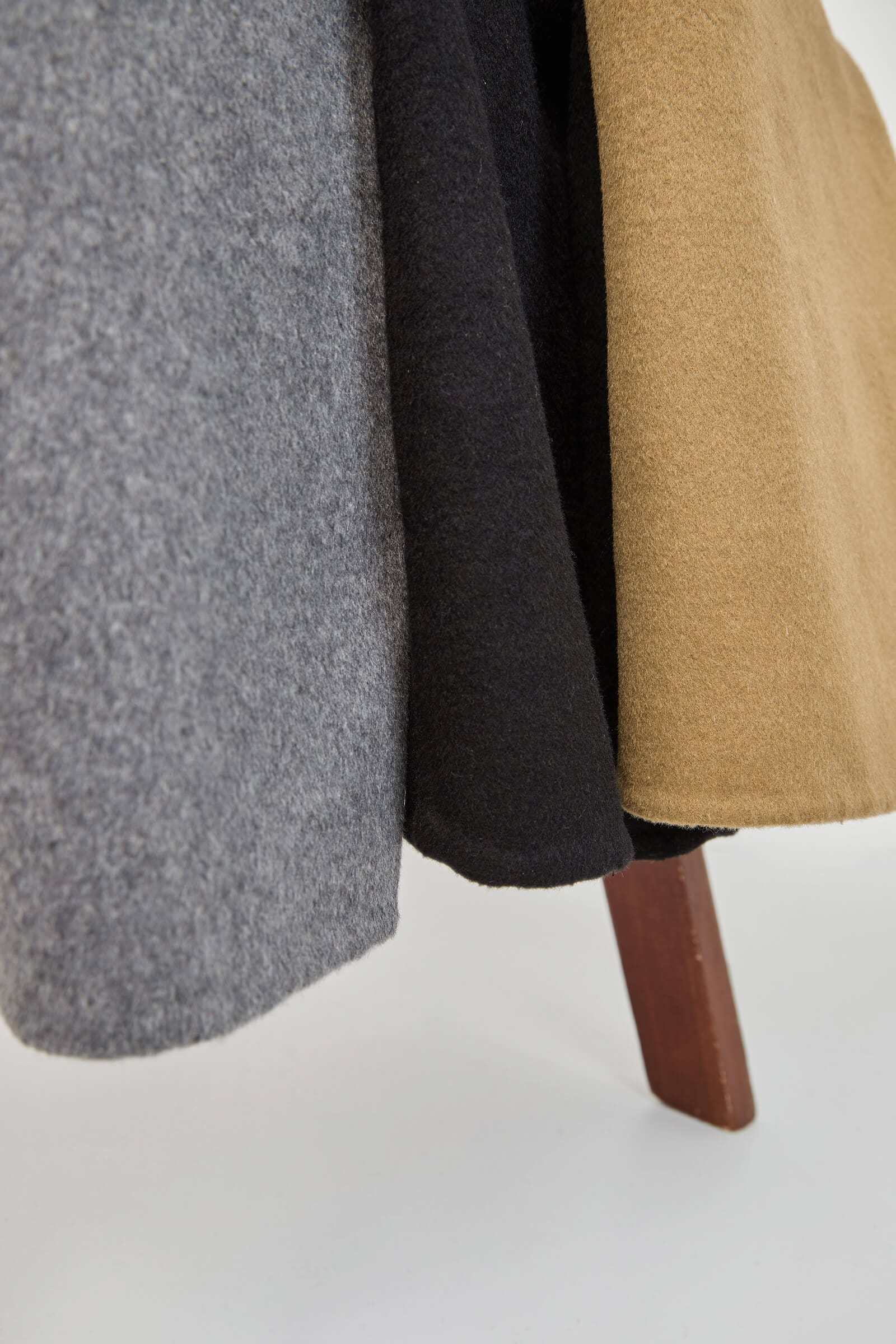 Black Premium Wool Double-Breasted Longline Coat