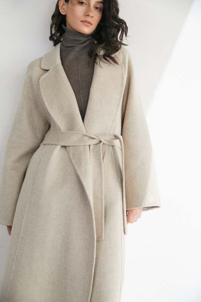 Araminta Linen 100% Wool Single-Breasted Coat