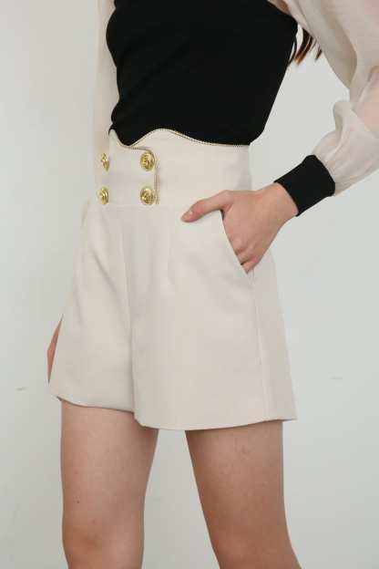 Nechama Beige Nautical Short Pants