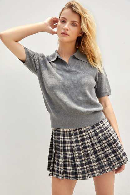 Ellison Grey Lapel Sweater