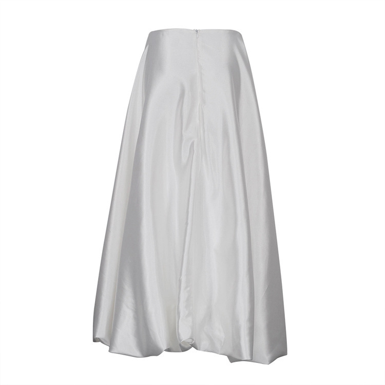 Summer New Balloon Skirt Fashion Casual Simple Solid Color Paired High Waist Puffy Skirt Half Skirt