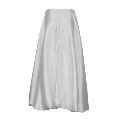 Summer New Balloon Skirt Fashion Casual Simple Solid Color Paired High Waist Puffy Skirt Half Skirt