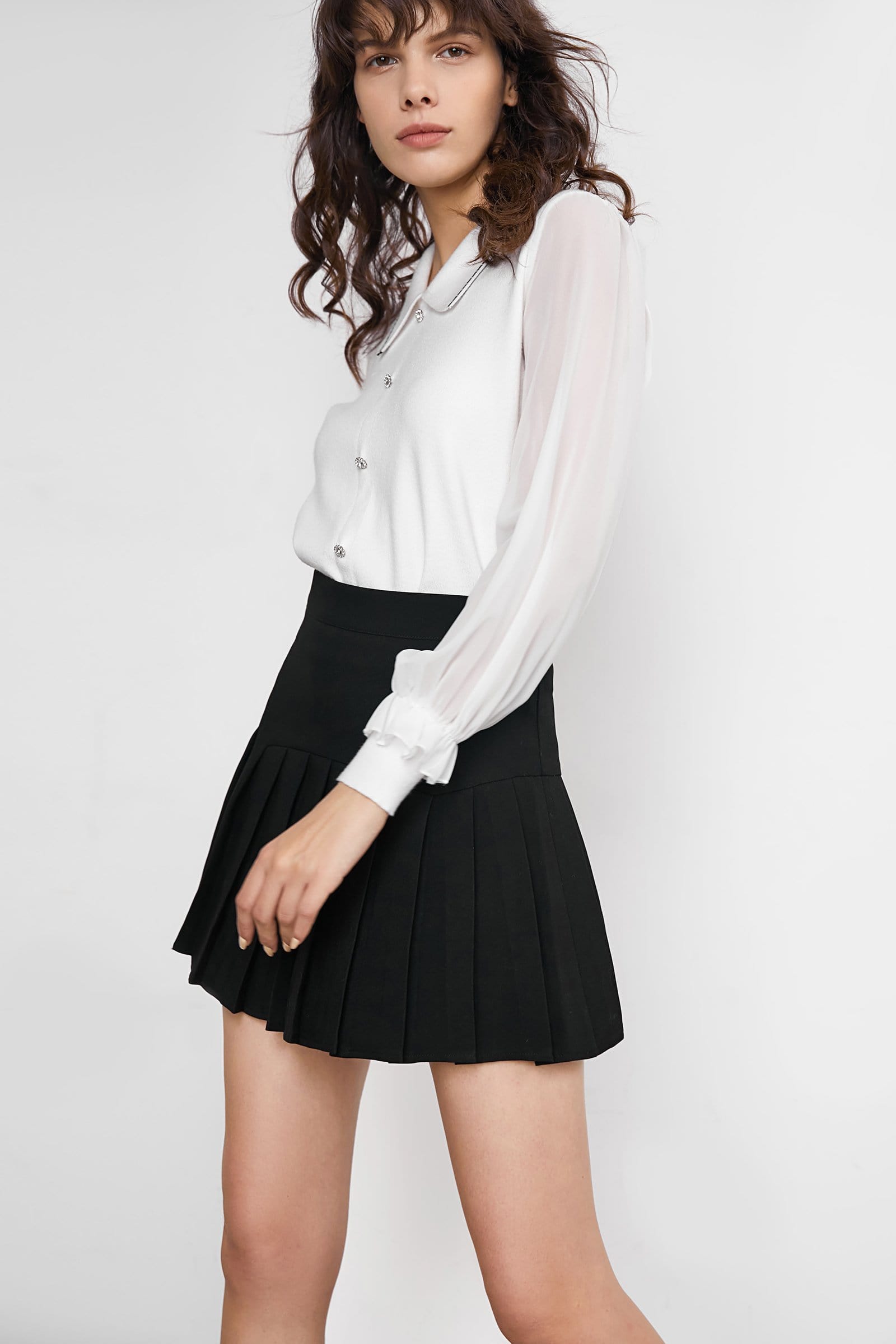Malika White Long Sleeve Blouse