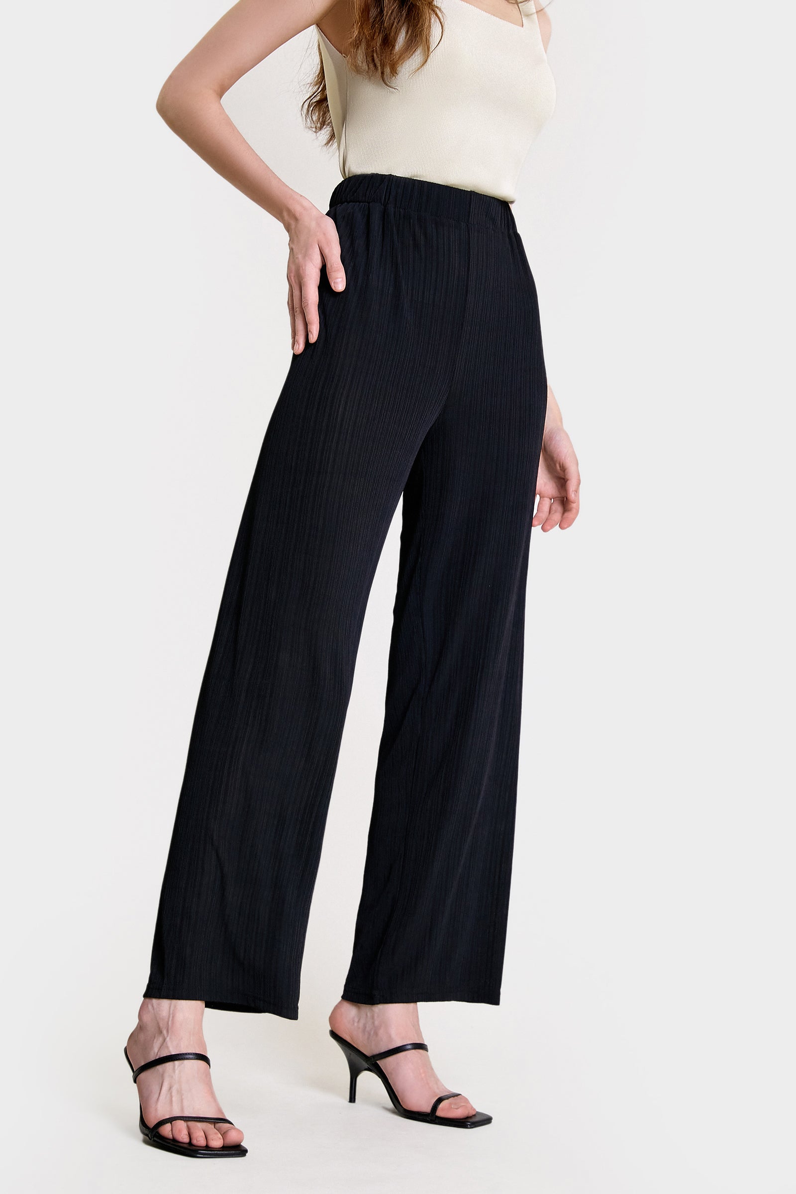 Black Elasticated Waist Pants