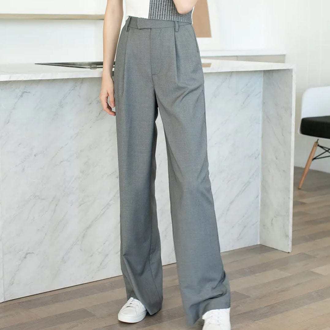 Business Essential Grey Wide Slacks