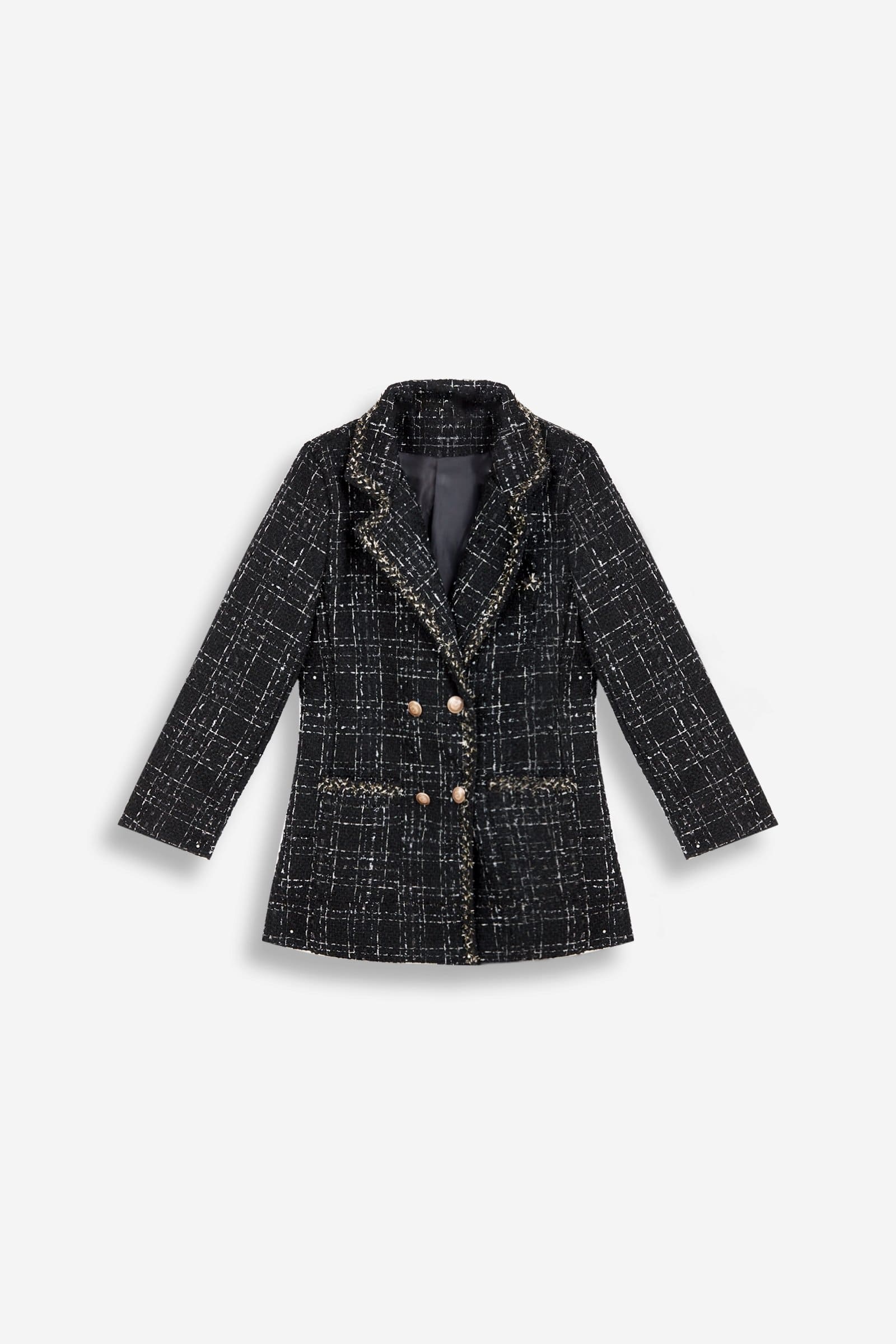 Abbas Black Double-Breasted Coat