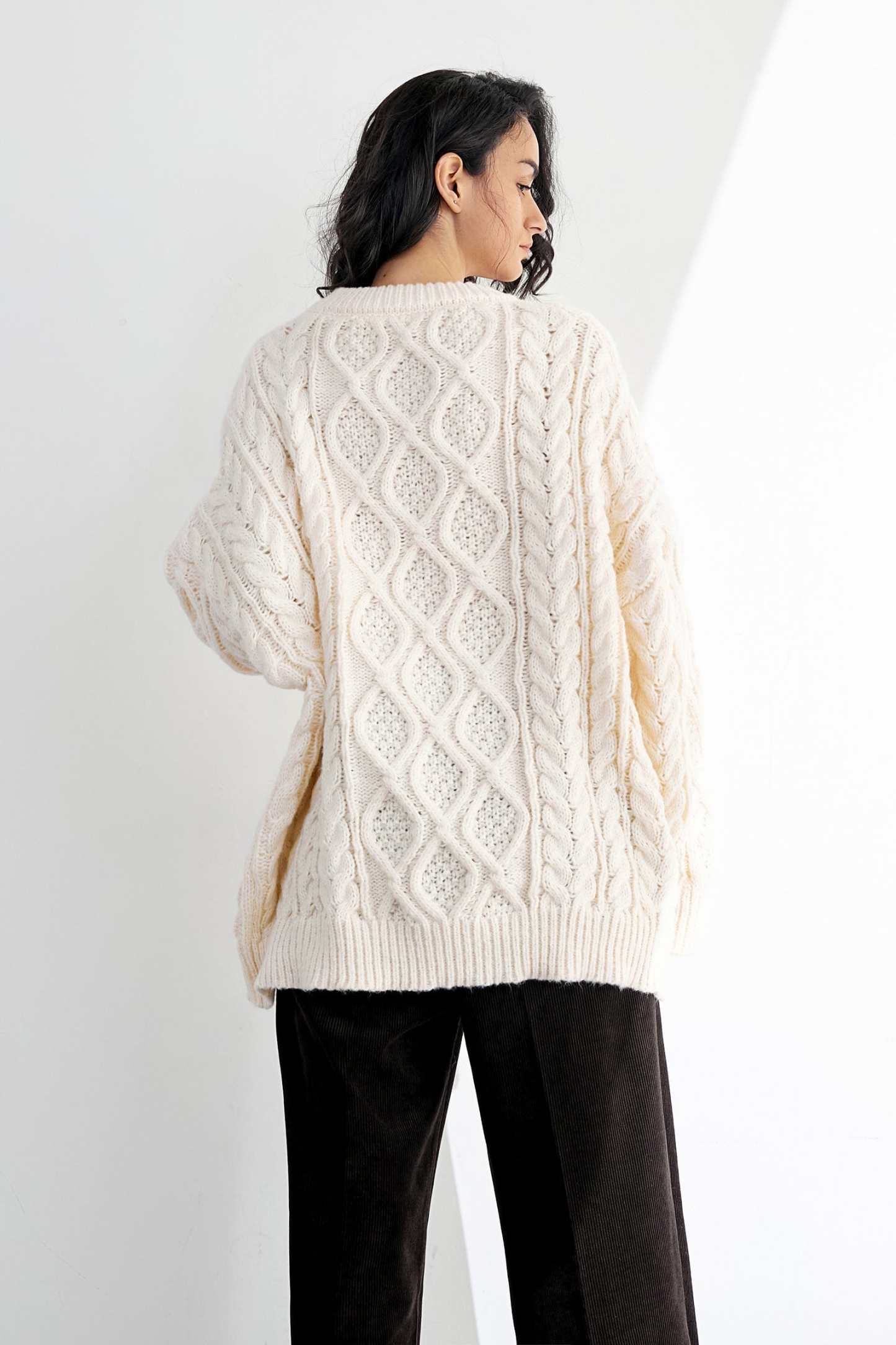 Zaylah Ivory Round Neck Sweater