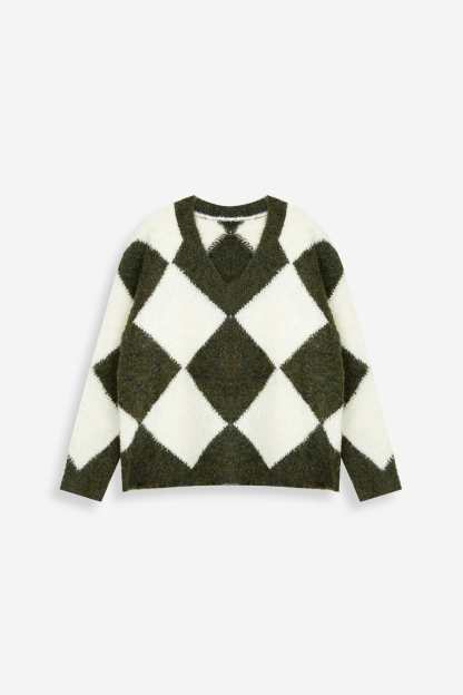 Ryan Dark Green V-Neck Sweater