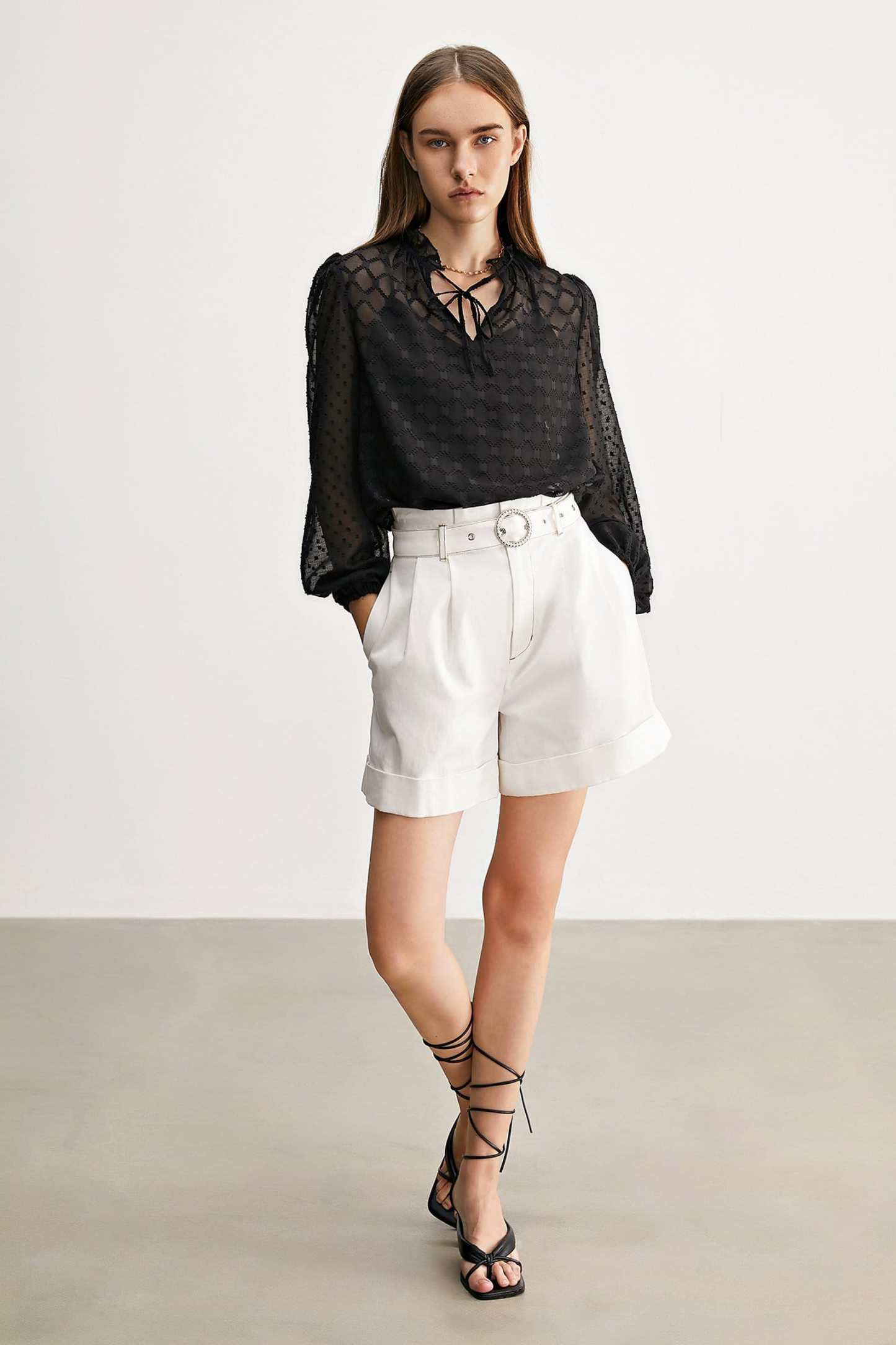Black Check Mate Blouse