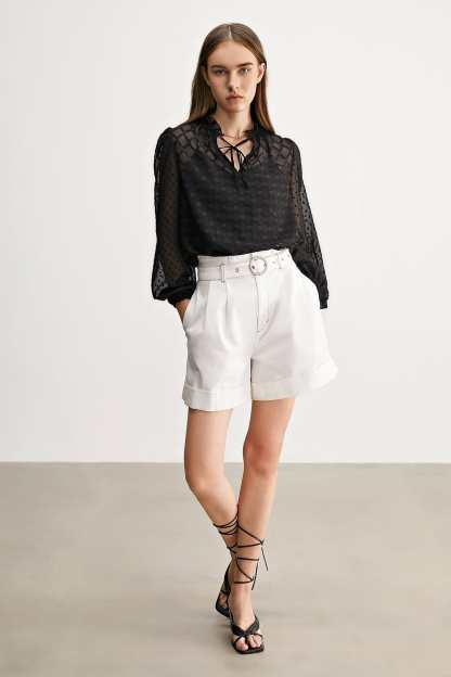 Black Check Mate Blouse