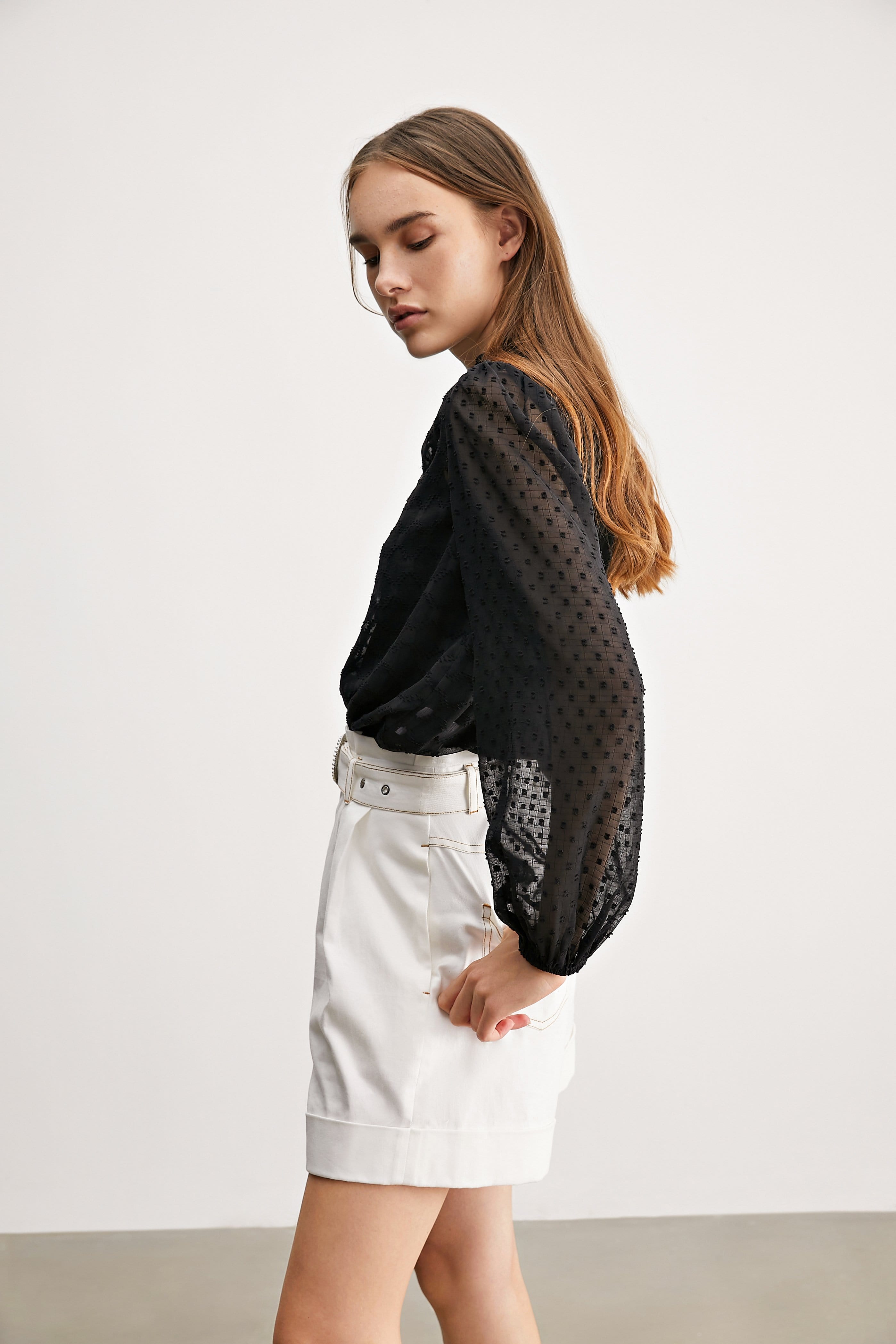 Black Check Mate Blouse