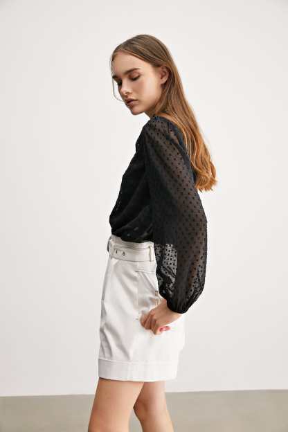 Black Check Mate Blouse