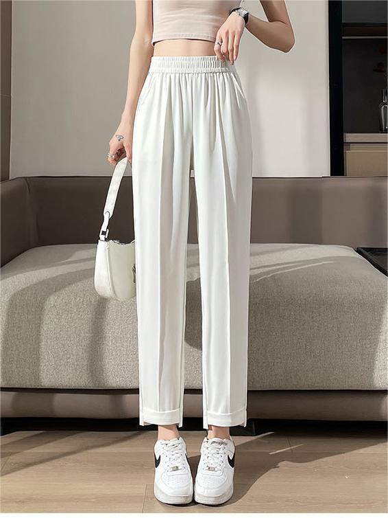 Sloan White Harlan high-Waisted Pants