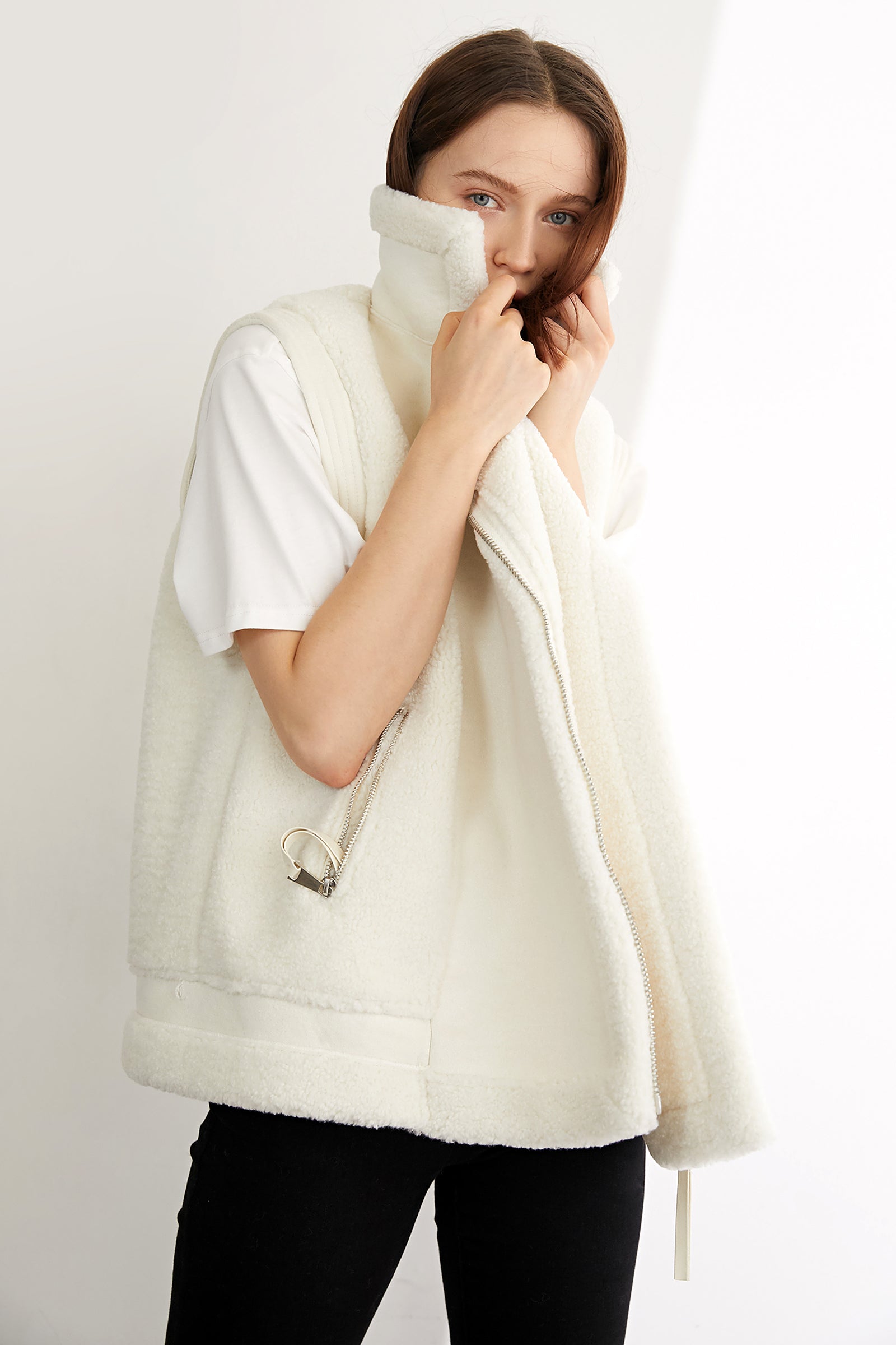 Evans Beige Teddy Vest