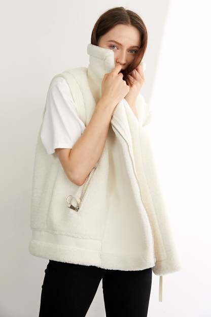 Evans Beige Teddy Vest