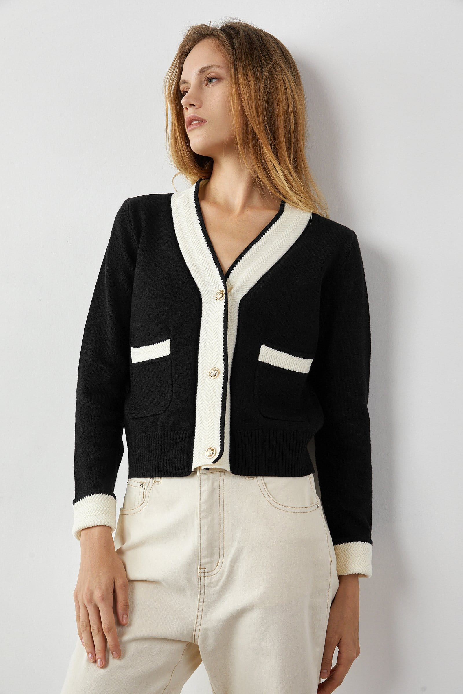 Adelyn Black Pocketed Cardigan