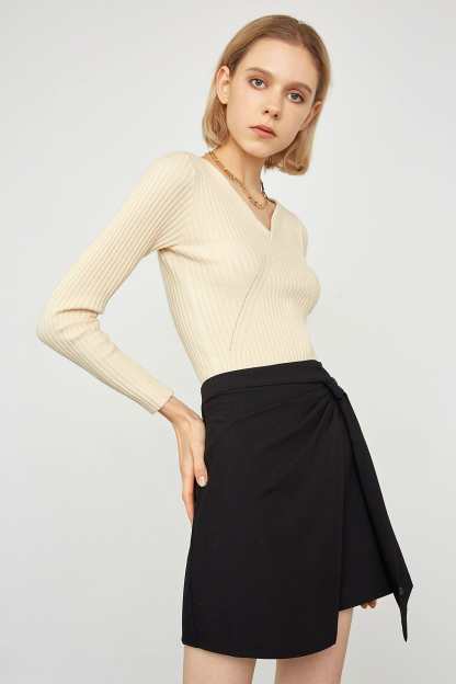 Braulia Beige Rib Sweater