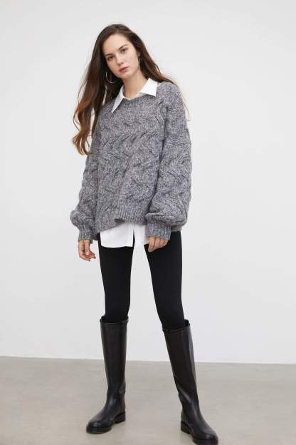 Maeve Charcoal Chunky Sweater