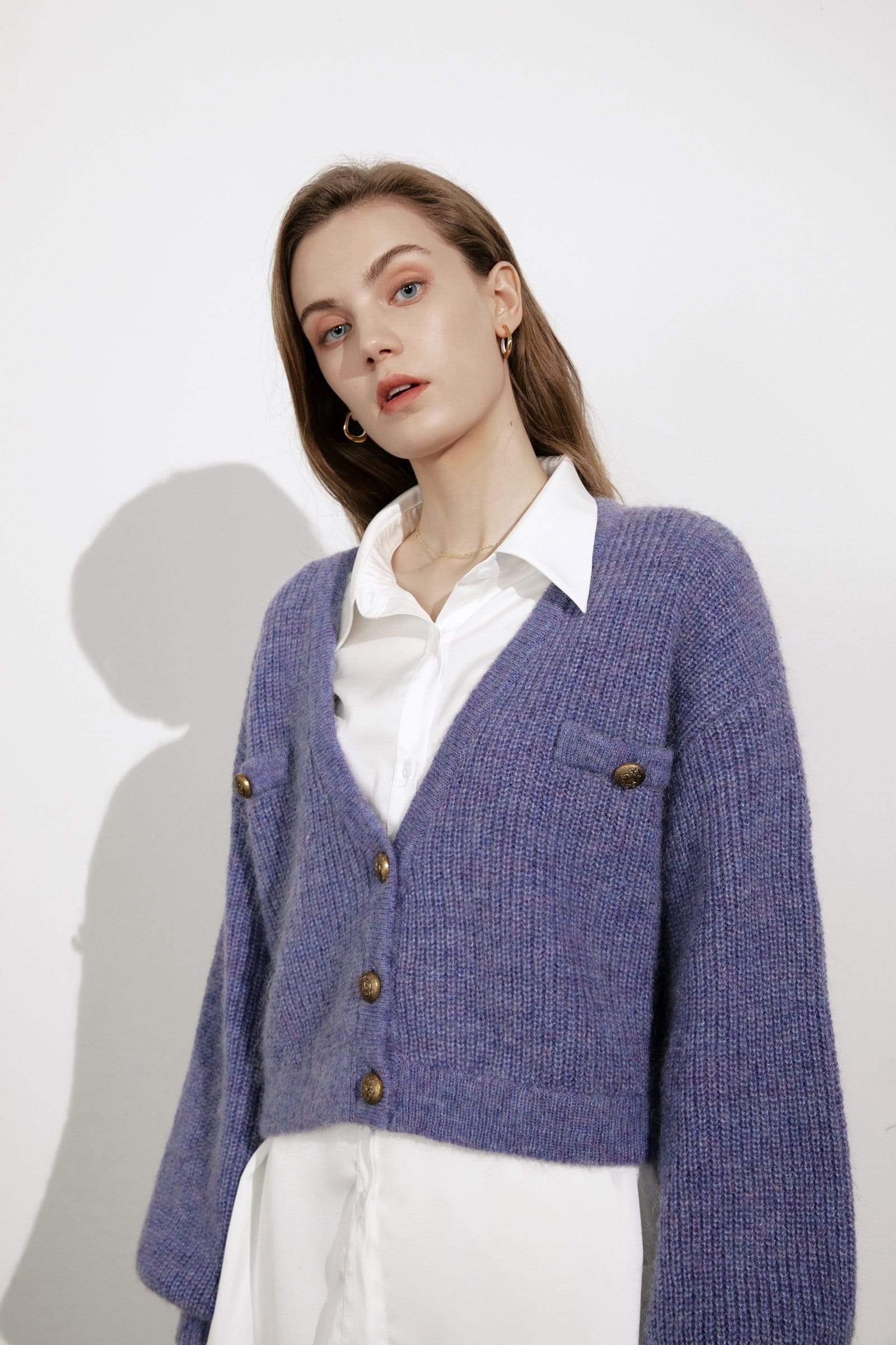 Elsie Purple Oversized Cardigan