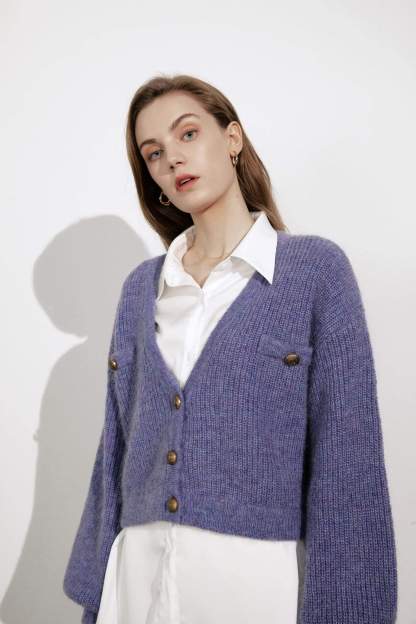 Elsie Purple Oversized Cardigan