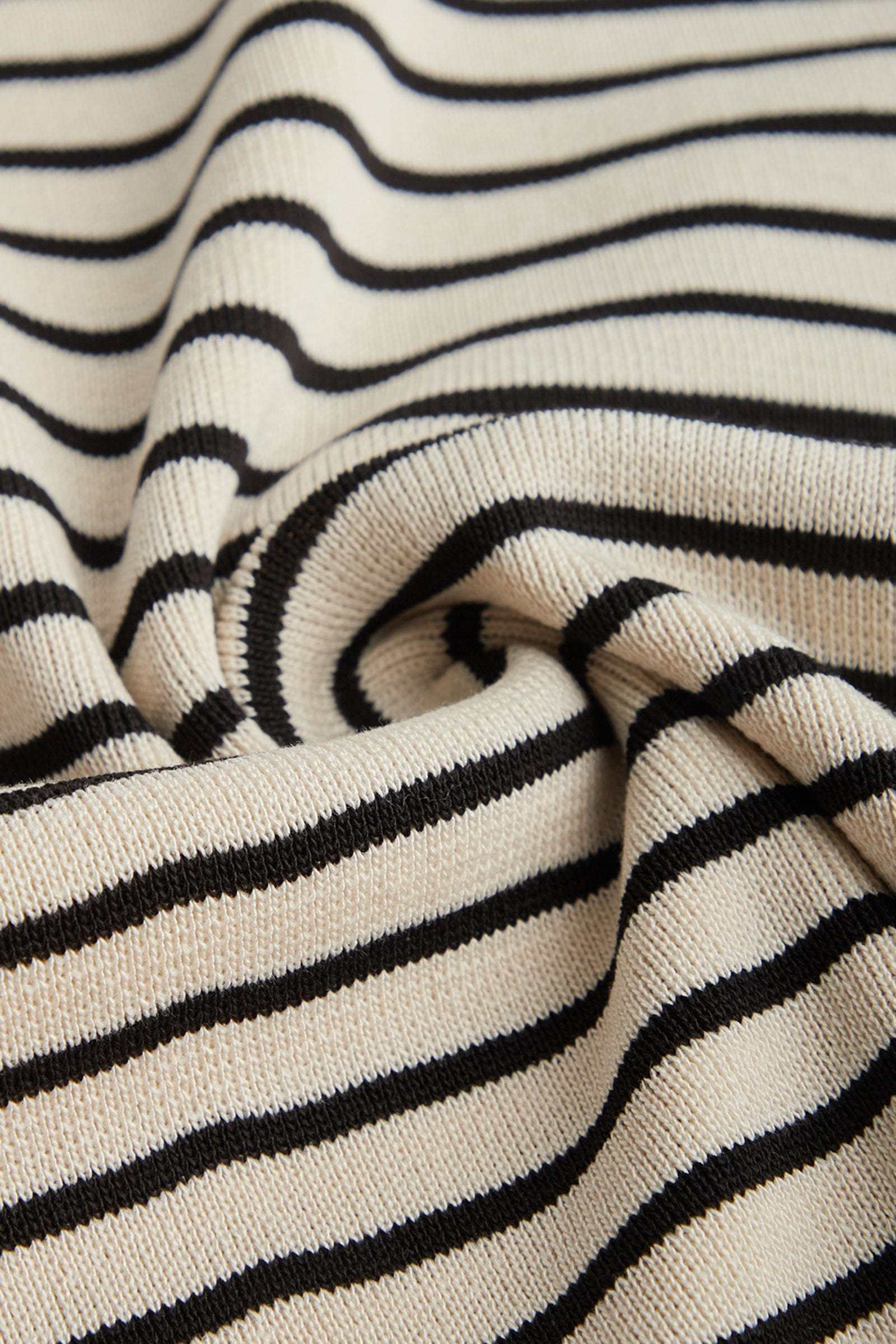 Black Striped Knitted Polo Mini Dress