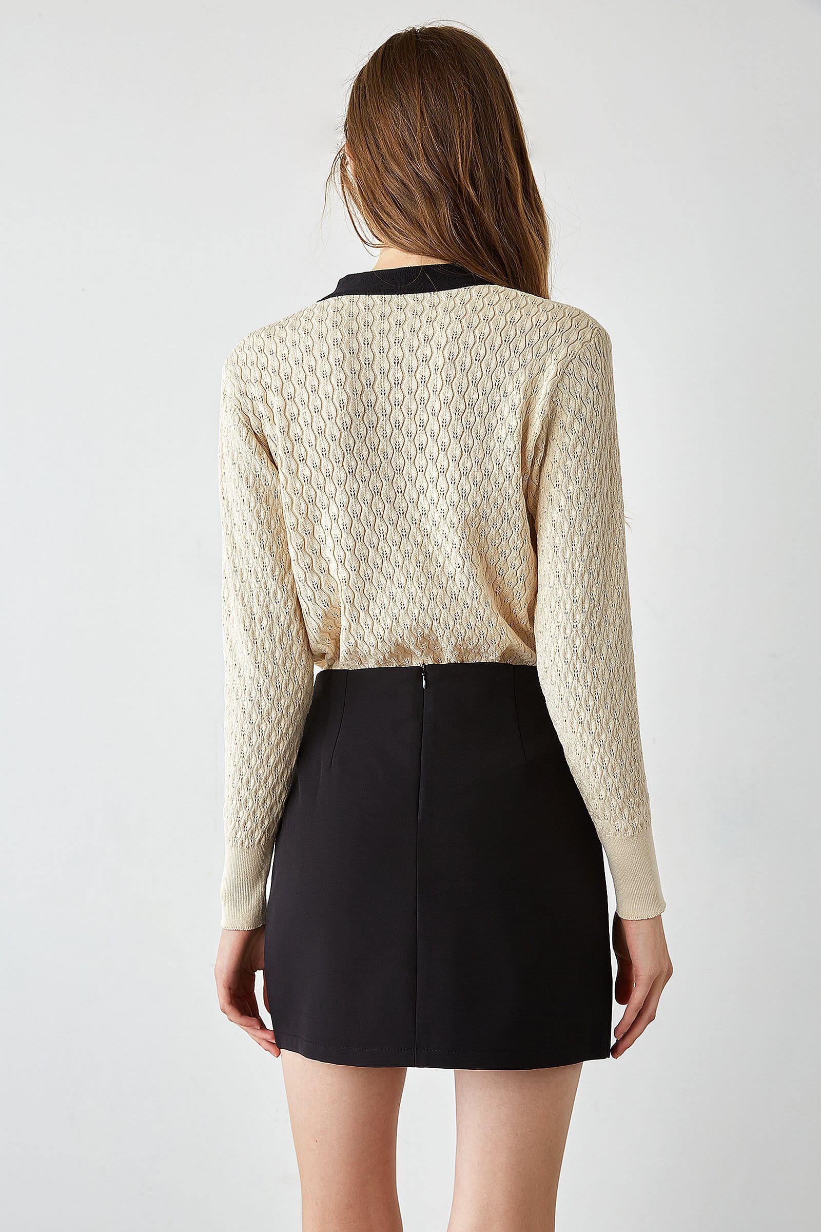 Ashtyn Beige Contrast Bow Tie Cardigan