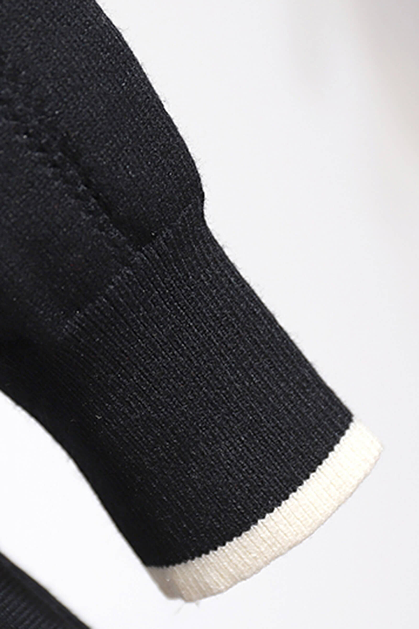 Black V Lace-Trim Cardigan