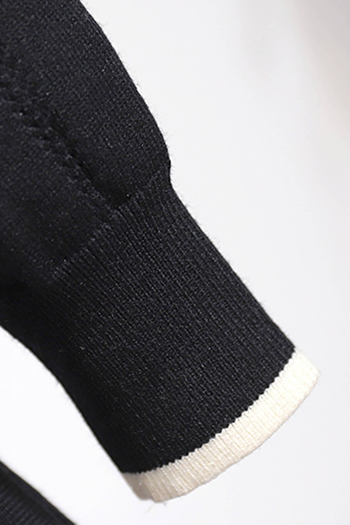 Black V Lace-Trim Cardigan